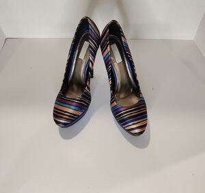 RACHEL Rachel Roy Multicolor Striped Heels